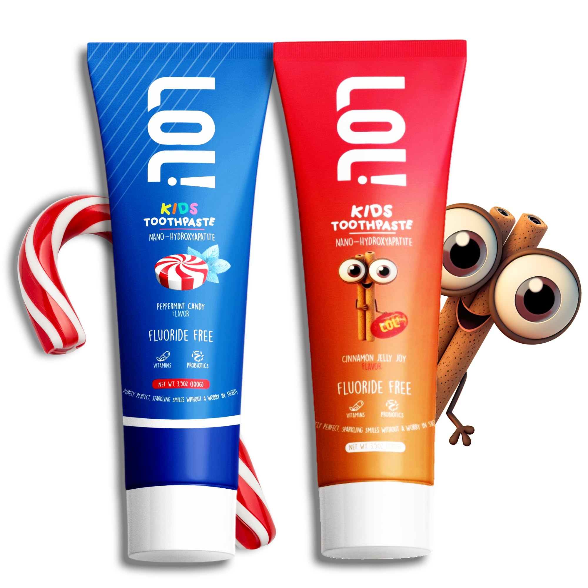 Amazon.com: LOL Kids Fluoride-Free Toothpaste 2-Flavors Pack